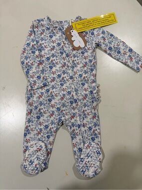 Angel Dear Floral Footie, NWT 3-6 months